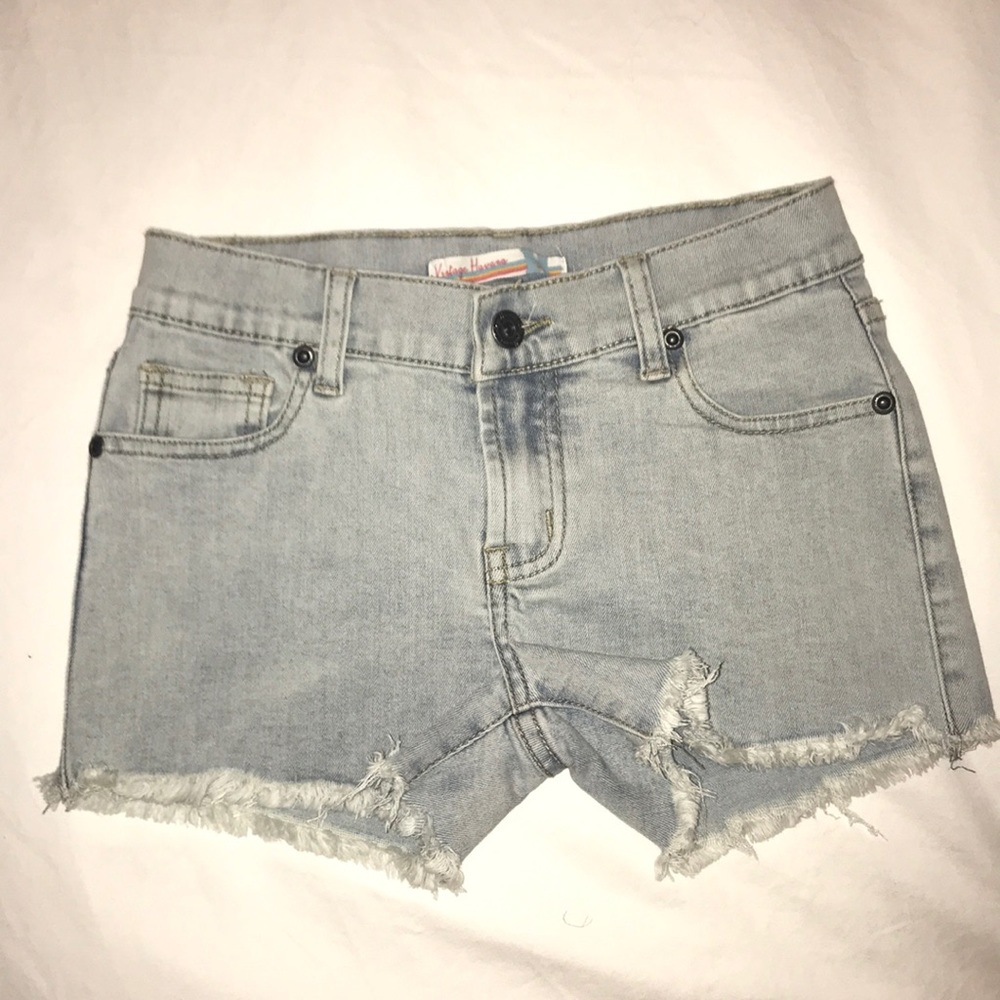 Vintage Havana jean denim shorts with sunflower